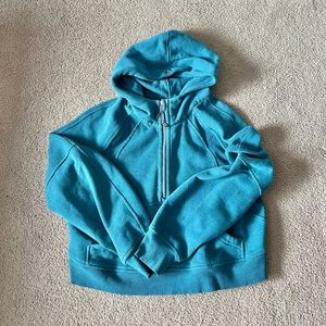Blue Lululemon crop hoodie sweater
